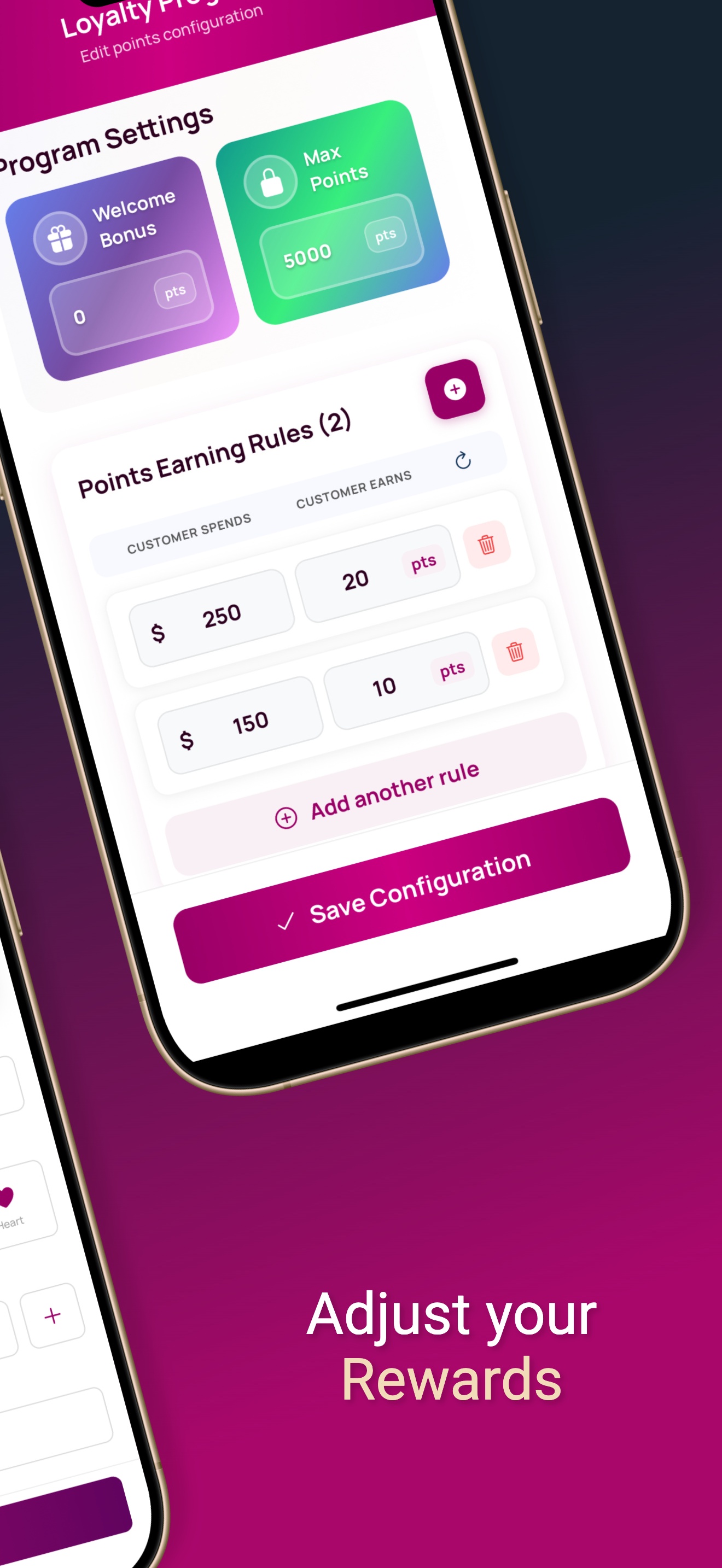 Adjust your points earning rules and rewards