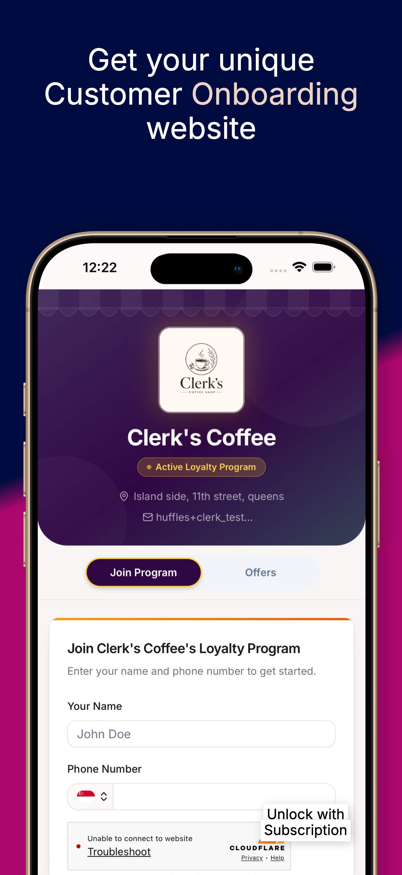Your unique customer onboarding website