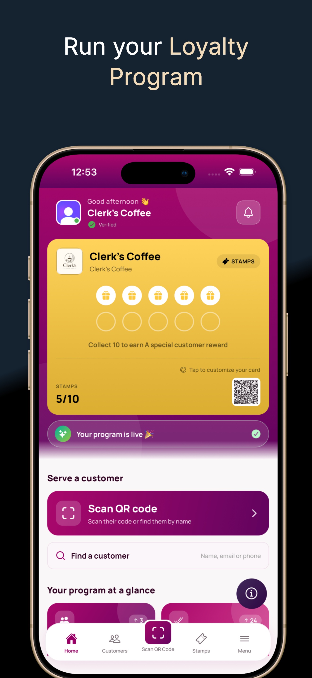 Run your loyalty program from your phone